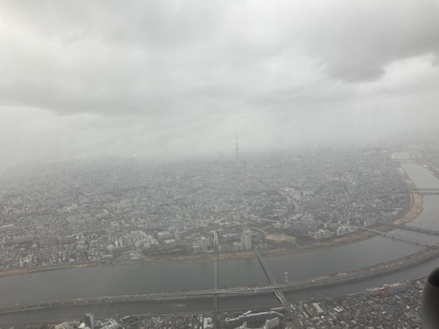 東京はあいにくのお天気でしたが，スカイツリーが（遠くに）見えました。