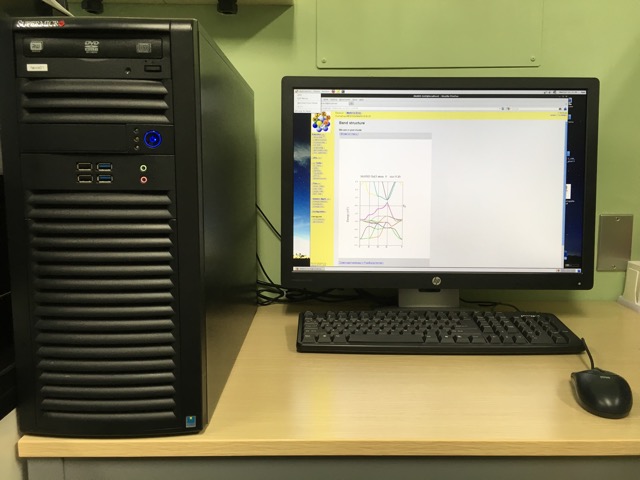 Workstation<br>for quantum chemistry calculation<br>First‐principle calculation program<br>(WIEN2K) installed